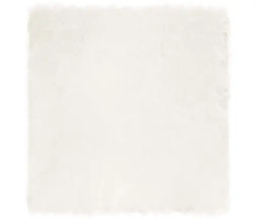 Mākslīgā Aitu Vilna Paklājs Balts 120 X 120 Cm Poliesters Vidaxl