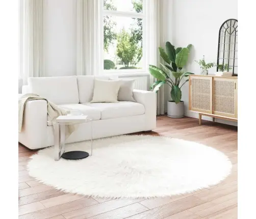 Mākslīgā Aitu Vilna Paklājs Balts 200 X 200 Cm Poliesters Vidaxl