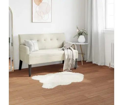 Mākslīgā Aitu Vilna Paklājs Balts 60 X 90 Cm Poliesters Vidaxl