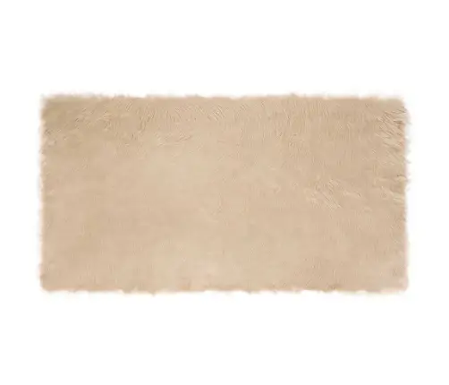 Mākslīgā Aitu Vilna Paklājs Bēša 80 X 150 Cm Poliesters Vidaxl
