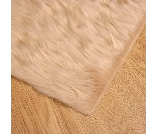 Mākslīgā Aitu Vilna Paklājs Bēša 80 X 200 Cm Poliesters Vidaxl