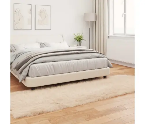 Mākslīgā Aitu Vilna Paklājs Bēša 80 X 250 Cm Poliesters Vidaxl