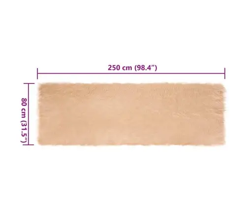 Vale Umbes Vaip Beež 80 X 250 Cm Polüester