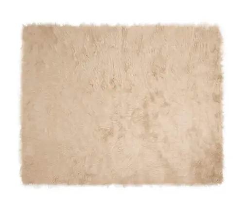 Mākslīgā Aitu Vilna Paklājs Bēša 200 X 280 Cm Poliesters Vidaxl