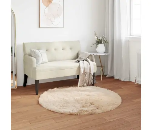 Mākslīgā Aitu Vilna Paklājs Bēša 100 X 100 Cm Poliesters Vidaxl