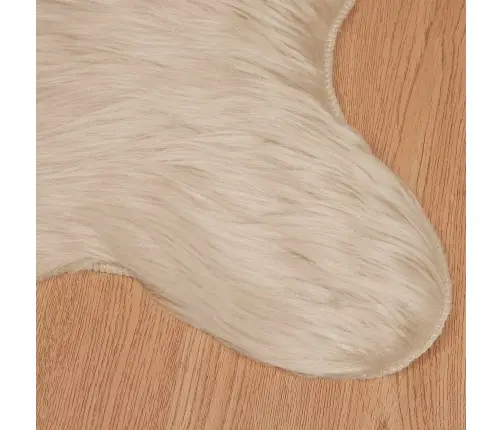 Mākslīgā Aitu Vilna Paklājs Bēša 50 X 80 Cm Poliesters Vidaxl