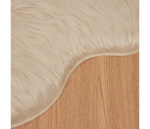 Mākslīgā Aitu Vilna Paklājs Bēša 50 X 80 Cm Poliesters Vidaxl