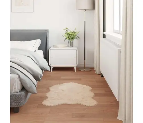 Mākslīgā Aitu Vilna Paklājs Bēša 50 X 80 Cm Poliesters Vidaxl