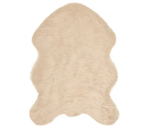 Mākslīgā Aitu Vilna Paklājs Bēša 60 X 90 Cm Poliesters Vidaxl