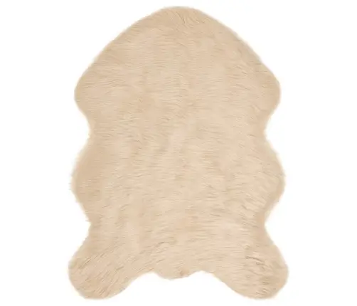 Mākslīgā Aitu Vilna Paklājs Bēša 80 X 120 Cm Poliesters Vidaxl
