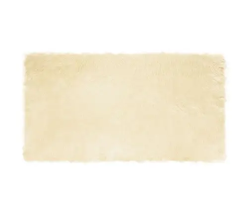 Mākslīgā Aitu Vilna Paklājs Krēmkrāsa 60 X 110 Cm Poliesters Vidaxl