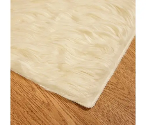 Mākslīgā Aitu Vilna Paklājs Krēmkrāsa 80 X 250 Cm Poliesters Vidaxl