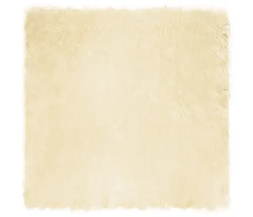 Mākslīgā Aitu Vilna Paklājs Krēmkrāsa 120 X 120 Cm Poliesters Vidaxl