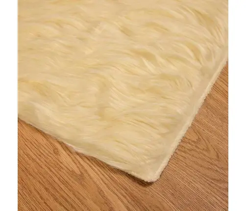 Dirbtinis Avikailio Kilimas Kreminė 200 X 200 Cm Poliesteris