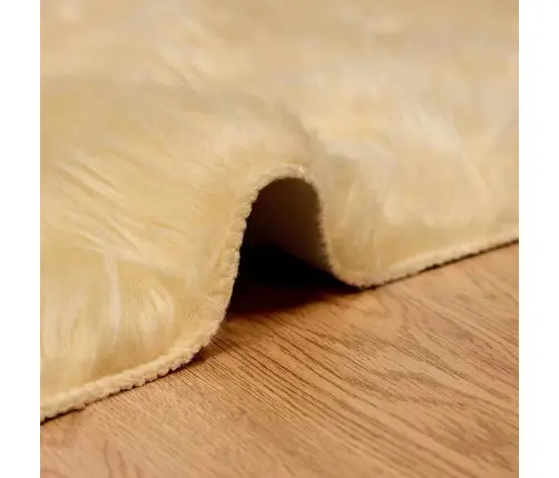 Dirbtinis Avikailio Kilimas Kreminė 200 X 200 Cm Poliesteris