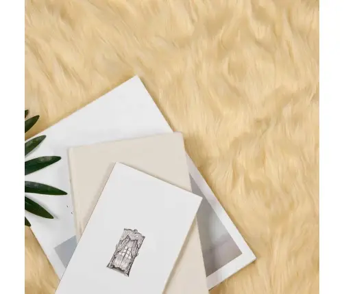 Dirbtinis Avikailio Kilimas Kreminė 200 X 200 Cm Poliesteris