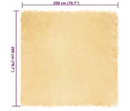 Dirbtinis Avikailio Kilimas Kreminė 200 X 200 Cm Poliesteris