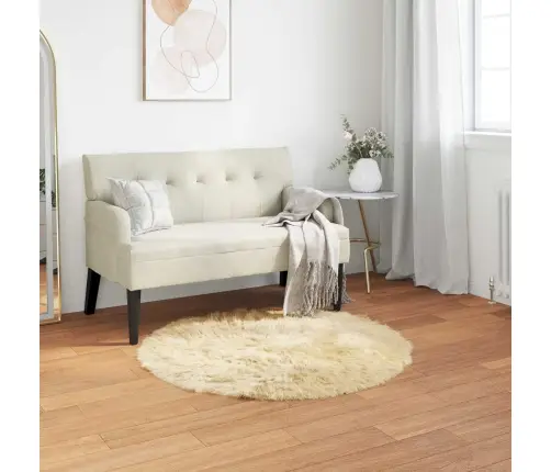 Mākslīgā Aitu Vilna Paklājs Krēmkrāsa 100 X 100 Cm Poliesters Vidaxl