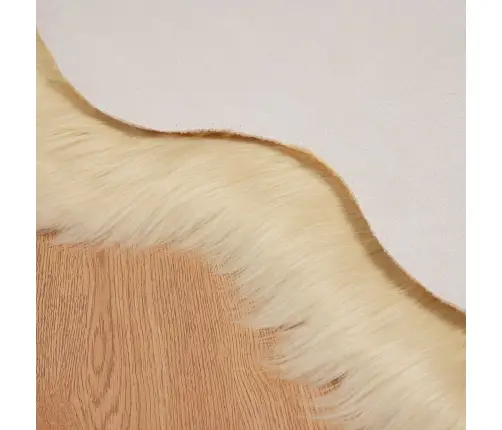 Mākslīgā Aitu Vilna Paklājs Krēmkrāsa 60 X 90 Cm Poliesters Vidaxl