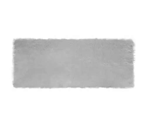 Mākslīgā Aitu Vilna Paklājs Pelēka 80 X 200 Cm Poliesters Vidaxl