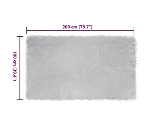 Dirbtinis Avikailio Kilimas Pilka 200 X 100 Cm Poliesteris
