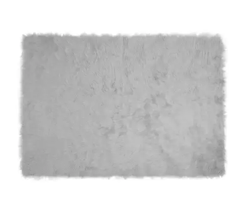 Mākslīgā Aitu Vilna Paklājs Pelēka 140 X 200 Cm Poliesters Vidaxl