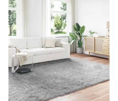 Mākslīgā Aitu Vilna Paklājs Pelēka 240 X 340 Cm Poliesters Vidaxl