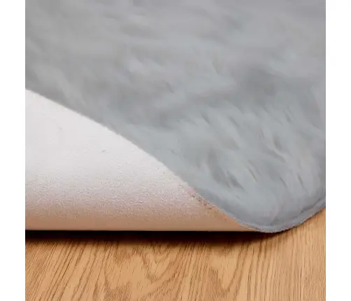 Mākslīgā Aitu Vilna Paklājs Pelēka 100 X 100 Cm Poliesters Vidaxl