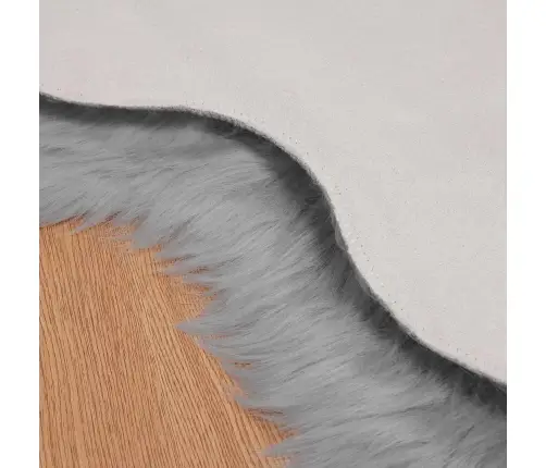 Mākslīgā Aitu Vilna Paklājs Pelēka 60 X 90 Cm Poliesters Vidaxl