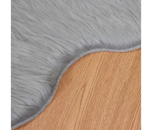 Mākslīgā Aitu Vilna Paklājs Pelēka 60 X 90 Cm Poliesters Vidaxl