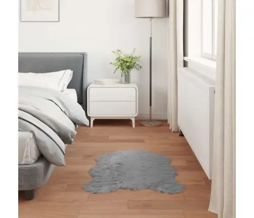 Mākslīgā Aitu Vilna Paklājs Pelēka 60 X 90 Cm Poliesters Vidaxl