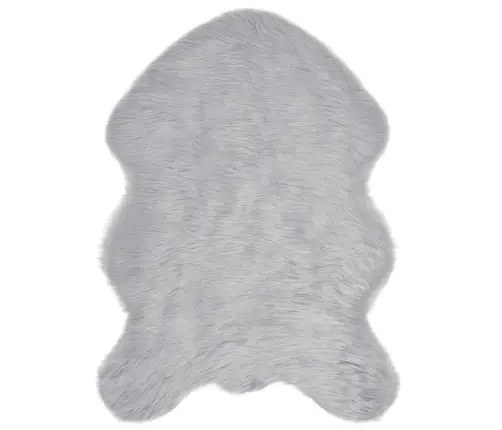 Mākslīgā Aitu Vilna Paklājs Pelēka 60 X 90 Cm Poliesters Vidaxl
