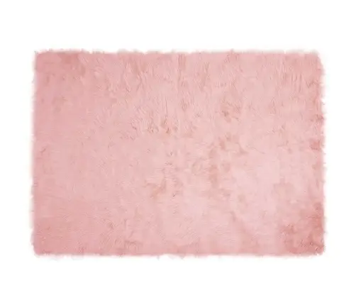 Mākslīgā Aitu Vilna Paklājs Rozā 140 X 200 Cm Poliesters Vidaxl