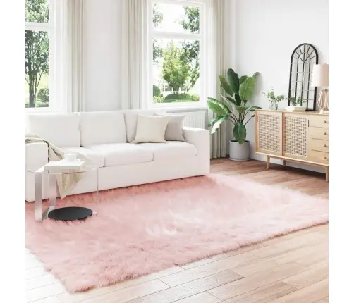 Mākslīgā Aitu Vilna Paklājs Rozā 200 X 280 Cm Poliesters Vidaxl