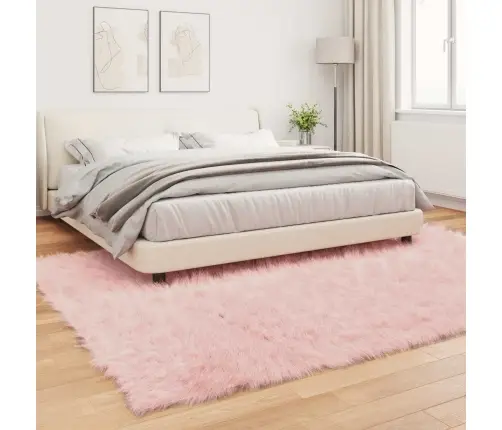Mākslīgā Aitu Vilna Paklājs Rozā 200 X 280 Cm Poliesters Vidaxl