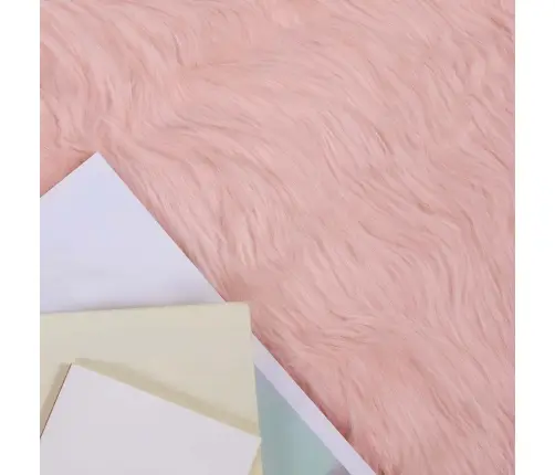 Mākslīgā Aitu Vilna Paklājs Rozā 120 X 120 Cm Poliesters Vidaxl