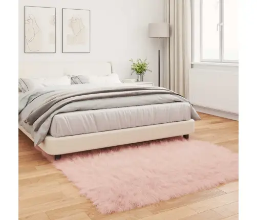 Faux Lambanaha Vaip Tafalla Roosa 160 X 160 Cm Polüester