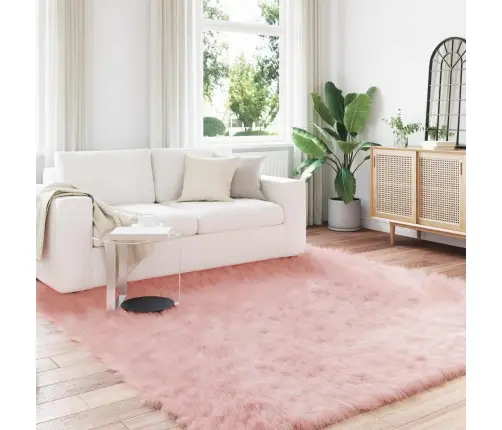 Mākslīgā Aitu Vilna Paklājs Rozā 240 X 240 Cm Poliesters Vidaxl