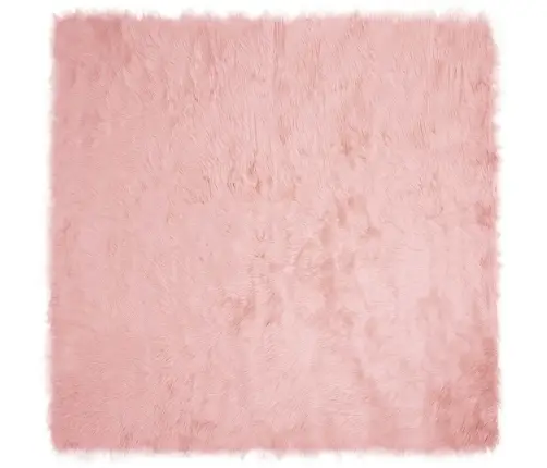 Mākslīgā Aitu Vilna Paklājs Rozā 240 X 240 Cm Poliesters Vidaxl