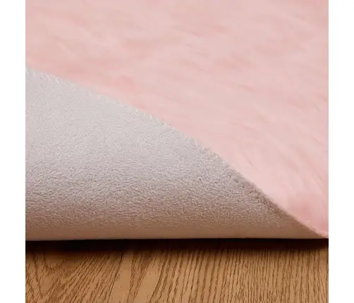 Faux Lambanaha Vaip Tafalla Roosa Ø 100 Cm Polüester