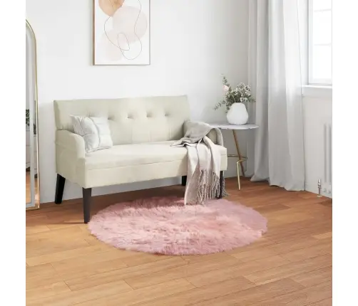 Faux Lambanaha Vaip Tafalla Roosa Ø 100 Cm Polüester