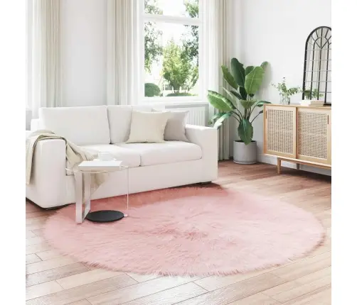 Mākslīgā Aitu Vilna Paklājs Rozā 200 X 200 Cm Poliesters Vidaxl