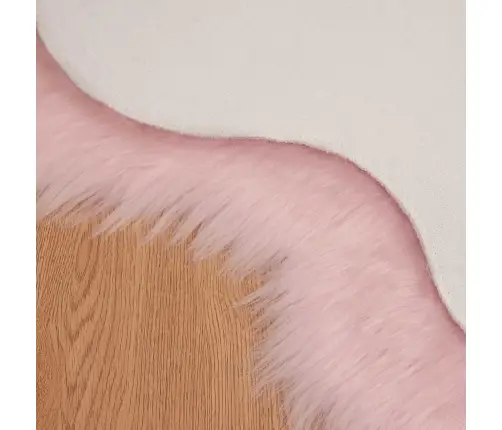 Mākslīgā Aitu Vilna Paklājs Rozā 80 X 50 Cm Poliesters Vidaxl