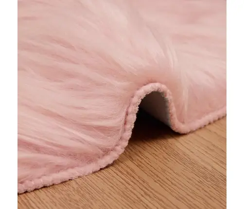Mākslīgā Aitu Vilna Paklājs Rozā 80 X 119 Cm Poliesters Vidaxl