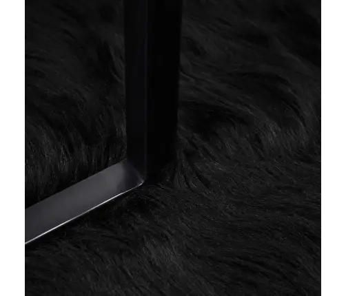 Mākslīgā Aitu Vilna Paklājs Melna 80 X 200 Cm Poliesters Vidaxl