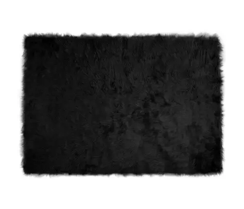 Mākslīgā Aitu Vilna Paklājs Melna 140 X 200 Cm Poliesters Vidaxl