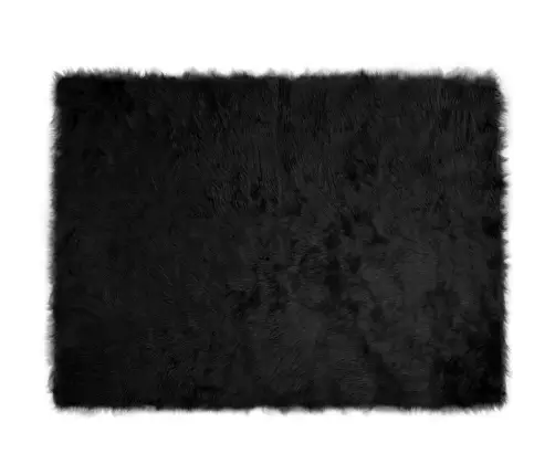 Mākslīgā Aitu Vilna Paklājs Melna 230 X 160 Cm Poliesters Vidaxl