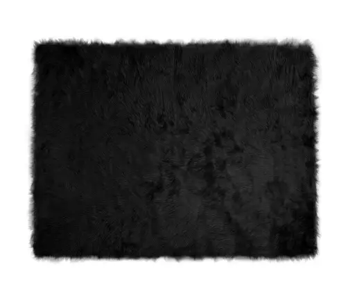 Mākslīgā Aitu Vilna Paklājs Melna 240 X 340 Cm Poliesters Vidaxl