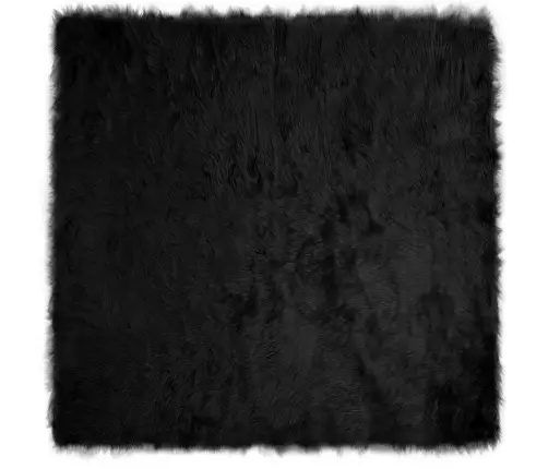 Mākslīgā Aitu Vilna Paklājs Melna 200 X 200 Cm Poliesters Vidaxl