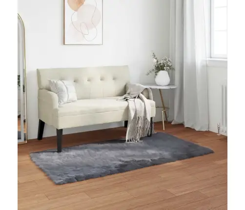 Mākslīgā Aitu Vilna Paklājs Antracīts 80 X 150 Cm Poliesters Vidaxl